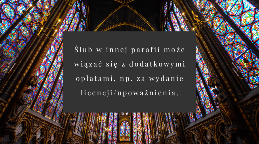 ślub w innej parafii może wiązać się z dodatkowymi opłatami