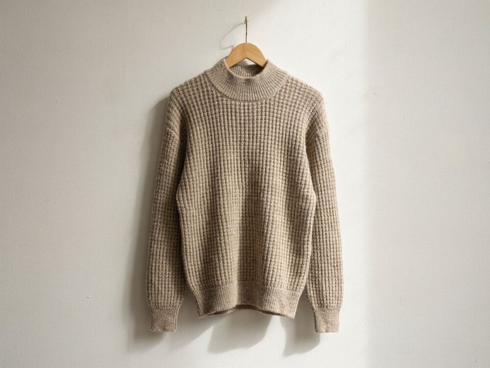 modny sweter w kratę pepitkę